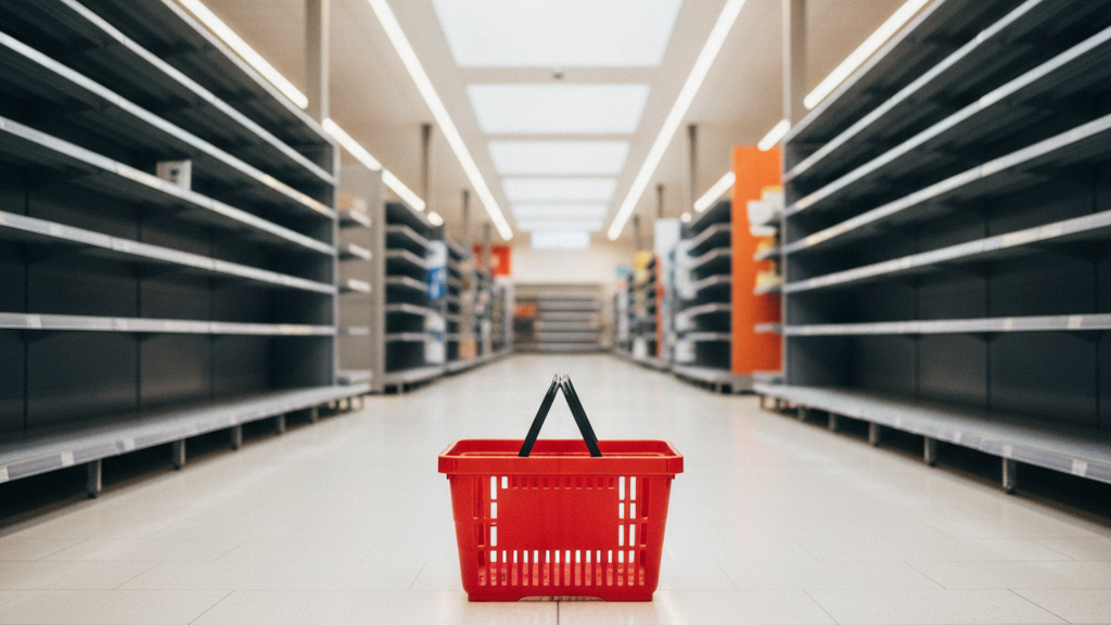 Pirkėjas prie įėjimo į Sainsbury's parduotuvę